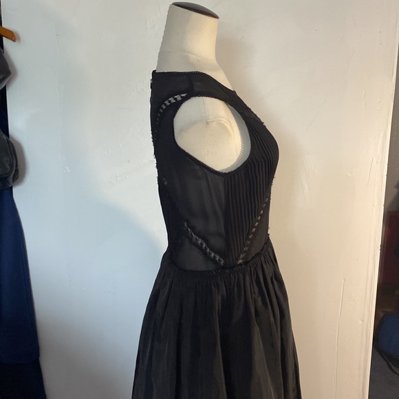 The kooples black dress size xs chiffon lace taffeta - Picture 3 of 10